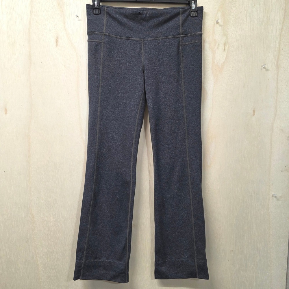 Athleta Straight Up Charcoal Heather Gray Yoga Pants Womens L Bootcut